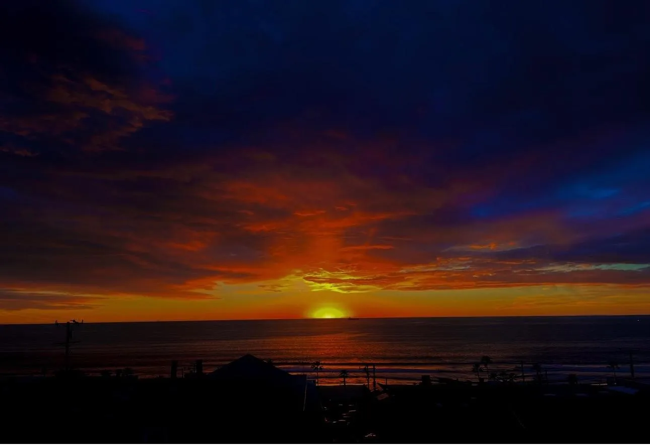 Dramatic dusk sky over Manhattan Beach
